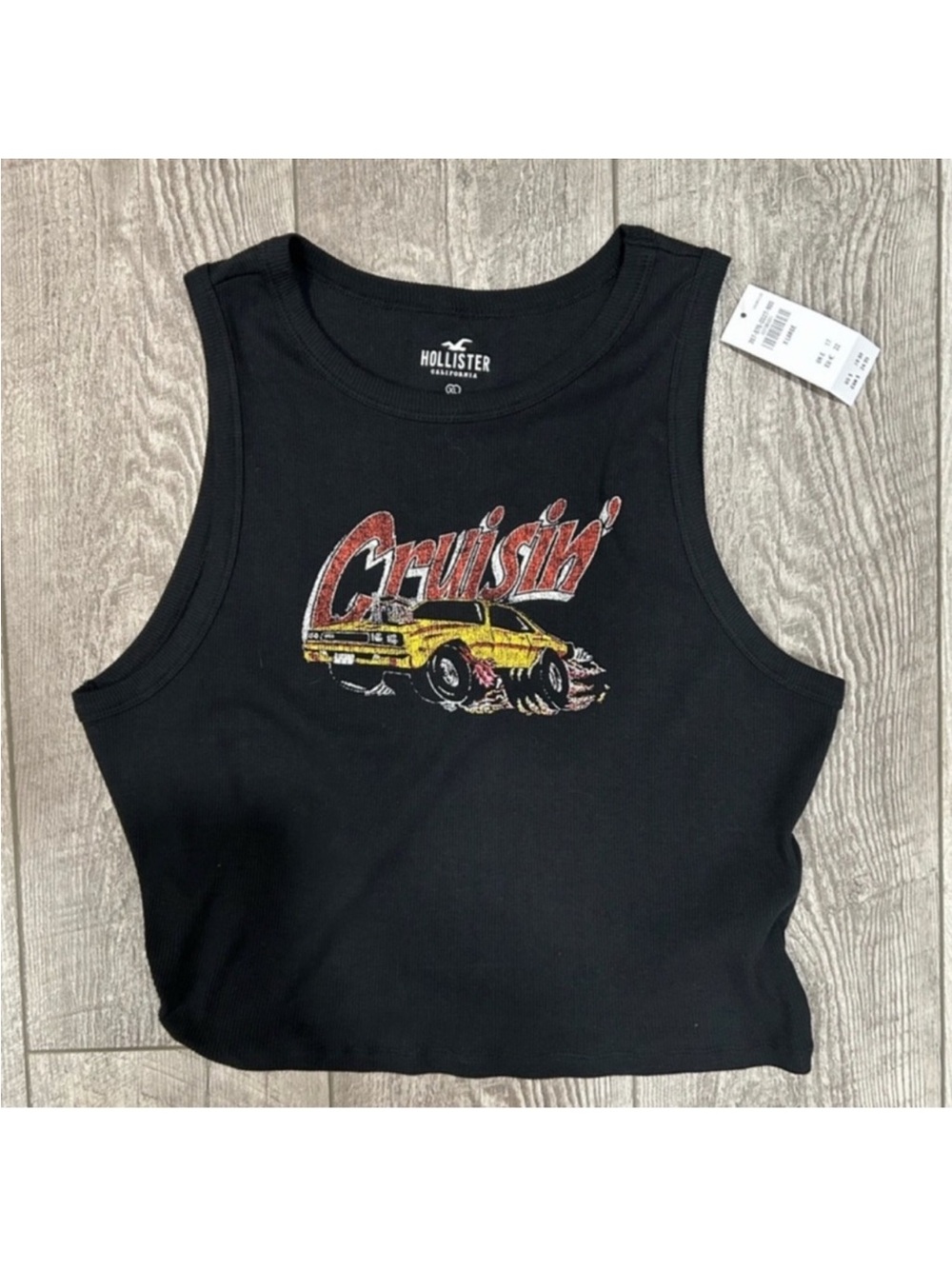 Hollister Black Car 'Cruisin'' Graphic Tank Top